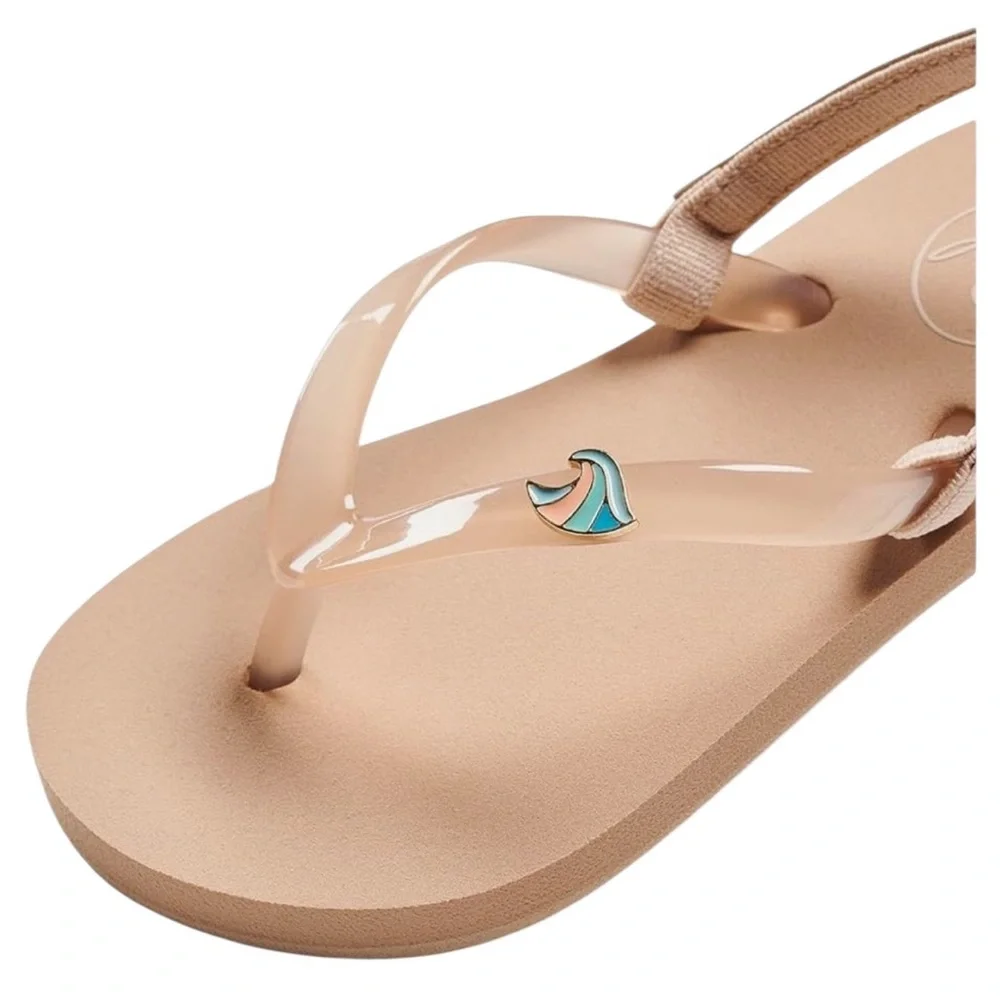 Reef Little Kids Tan Sandals Rhinestone Accents Size 5 Toddler - Picture 3 of 10